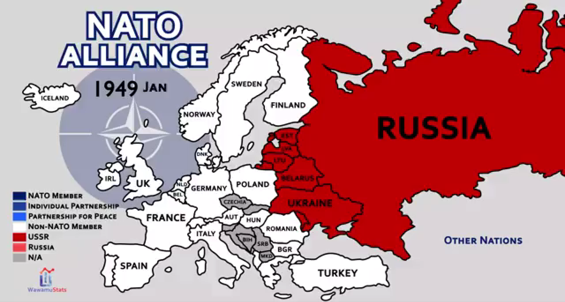 Read more about the article Pogledajte kako se NATO od 1949 do 2022 širio, dok u potpunosti nije okružio Rusiju